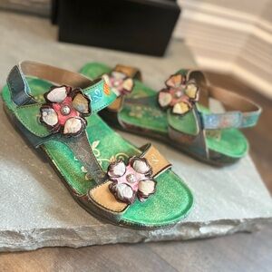 L'Artiste by Spring Step Erica Mint Green Multi EU 39 (US Women's 9) Sandals
